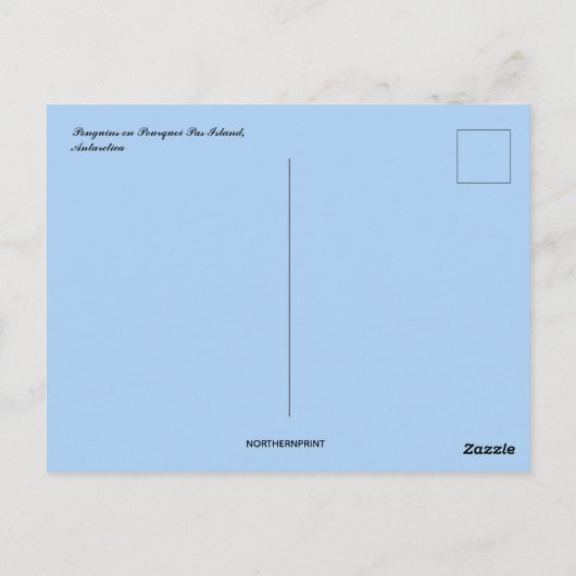 Carte Postale Pingouins sur Pourquoi Pas Island Antarctique (Dos)