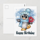 Carte Postale Pinguin mit Herz (Devant / Derrière)
