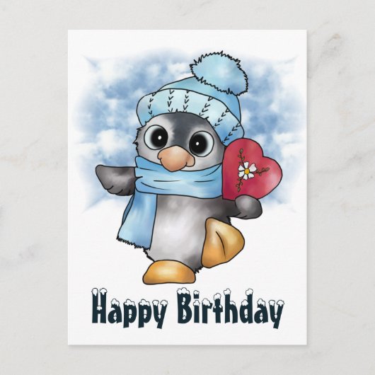 Carte Postale Pinguin mit Herz (Devant)
