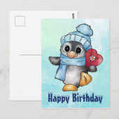 Carte Postale Pinguin mit herz (Devant / Derrière)