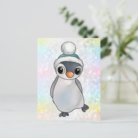 Carte Postale Pinguin mit Mütze (Debout devant)