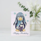 Carte Postale Pinguin mit Type (Debout devant)