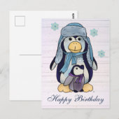Carte Postale Pinguin mit Type (Devant / Derrière)