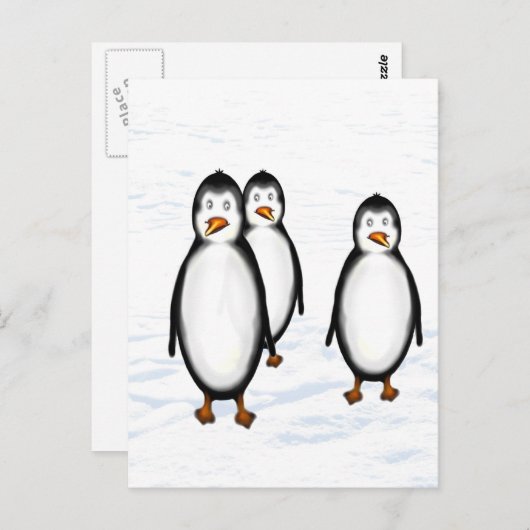 Carte Postale Pinguine (Devant / Derrière)