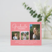Carte Postale Pink 3-Photo Graduation Party (Debout devant)