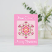 Carte postale Pink and Orange Snowflake (Debout devant)