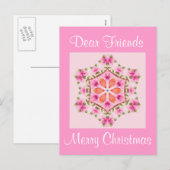 Carte postale Pink and Orange Snowflake (Devant / Derrière)