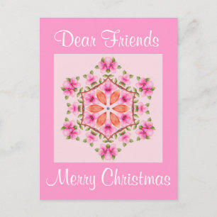 Carte postale Pink and Orange Snowflake