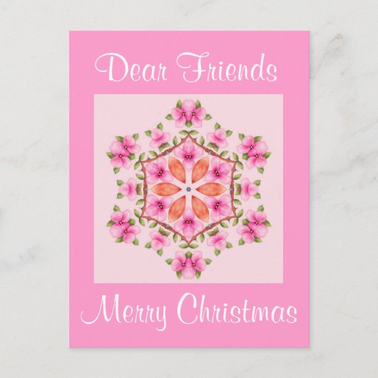 Carte postale Pink and Orange Snowflake (Devant)