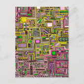 Carte Postale Pink and Yellow Geometric shapes pop art punk (Devant)