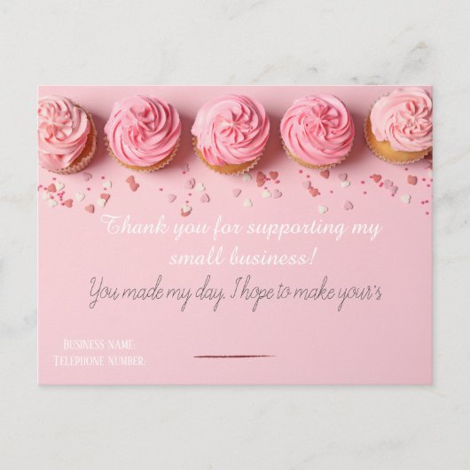 Carte Postale Pink BAKERS Thank you Card (Devant)