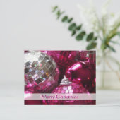 Carte postale Pink Baubles 'Joyeux Noël' (Debout devant)