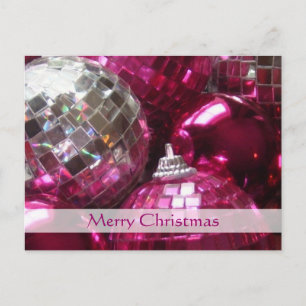 Carte postale Pink Baubles 'Joyeux Noël'