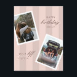Carte Postale Pink Best Friends Photo Joyeux Anniversaire<br><div class="desc">Pink Best Friends Photo Bonne Carte postale Anniversaire</div>