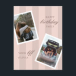 Carte Postale Pink Best Friends Photo Joyeux Anniversaire<br><div class="desc">Pink Best Friends Photo Bonne Carte postale Anniversaire</div>