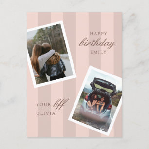 Carte Postale Pink Best Friends Photo Joyeux Anniversaire