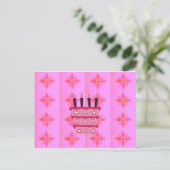 Carte Postale Pink Bird Cake Art Imprimer (Debout devant)