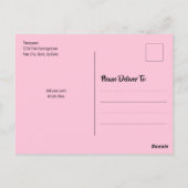 Carte Postale Pink Birthday Party Cute Flamingo Custom (Dos)