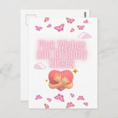 Carte Postale "Pink Birthday Wishes Card" (Devant / Derrière)