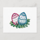 Carte Postale Pink & Blue Easter Eggs Postcard (Devant)