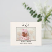 Carte Postale Pink Bow Photo Creative Faire-part de naissance (Debout devant)