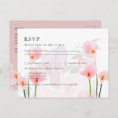 Carte Postale Pink Calla Lily Bouquet Mariage RSVP (Devant / Derrière)