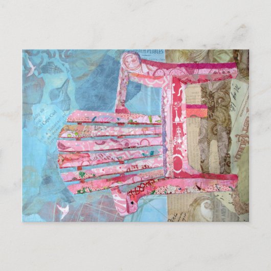 Carte Postale pink chari - collage (Devant)