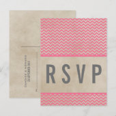 Carte postale Pink Chic Chevron RSVP (Devant / Derrière)