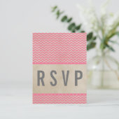 Carte postale Pink Chic Chevron RSVP (Debout devant)