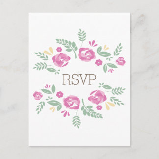 Carte postale Pink Country Floral RSVP