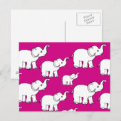 Carte Postale Pink Cute Animal Pattern Cartoon Elephant Pattern (Devant / Derrière)