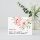 Carte Postale Pink Dahlia Nous avons proposé Nouvelle adresse No (Debout devant)