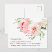 Carte Postale Pink Dahlia Nous avons proposé Nouvelle adresse No (Devant / Derrière)