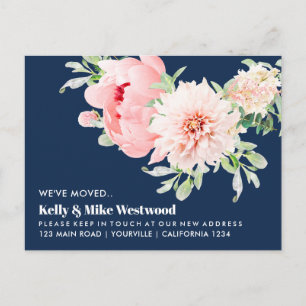Carte Postale Pink Dahlia Nous avons proposé Nouvelle adresse No