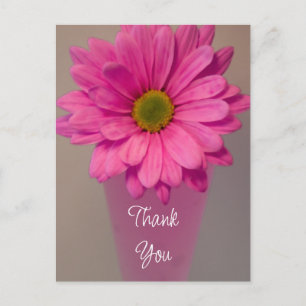 Carte Postale Pink Daisy in Vase Merci Note