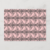 Carte postale Pink Damask Party Flag Bunting Banne (Dos)