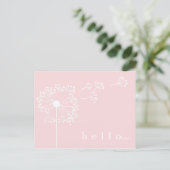 Carte Postale Pink Dandelion stationnaire (Debout devant)
