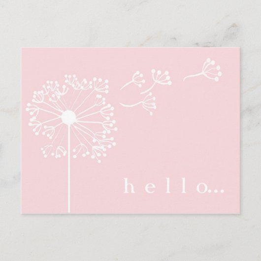 Carte Postale Pink Dandelion stationnaire (Devant)