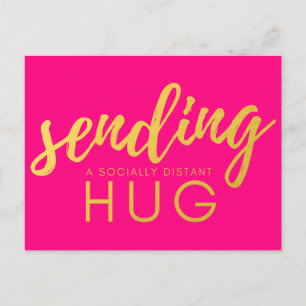 Carte Postale Pink et Gold Social Distancing Hug