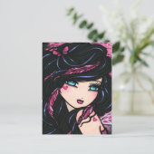 Carte Postale Pink Feathers Fairy Fantasy Art Postcard (Debout devant)