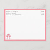 Carte Postale Pink Flamingo Tropical Hawaiian Beach Wedding RSVP (Dos)