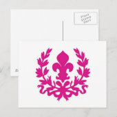 Carte Postale Pink Fleur de Lis...carte postale (Devant / Derrière)