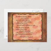 Carte postale Pink Floral Anxiété Bible Verse (Devant / Derrière)