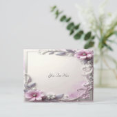 Carte Postale Pink Floral Frame Postcard (Debout devant)