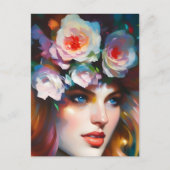 Carte Postale Pink Flowers in her Hair (Devant)