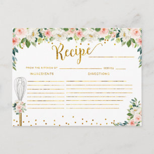 Carte Postale Pink Flowers Whisked away Bridal Shower Recipe