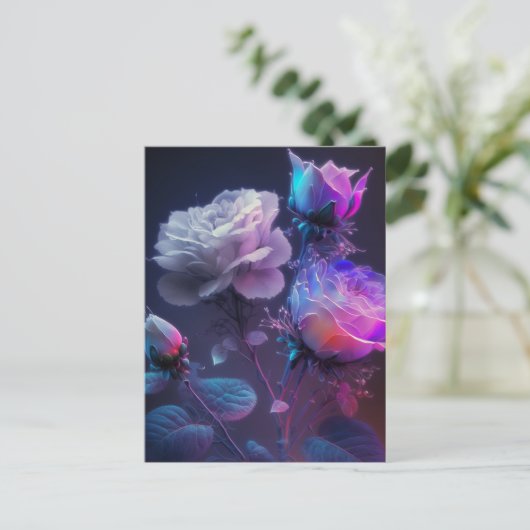 Carte Postale Pink Fuchsia Soft Focus Spectrum Roses (Debout devant)