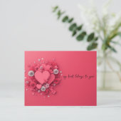 Carte Postale Pink Hearts Papercut Saint-Valentin (Debout devant)