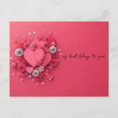 Carte Postale Pink Hearts Papercut Saint-Valentin (Devant)