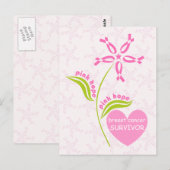 Carte Postale Pink Hope Survivant de la sensibilisation au cance (Devant / Derrière)